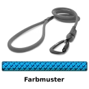 klassische Hundeleine TWIST - M - 115cm - blau mit schwarzen Haken